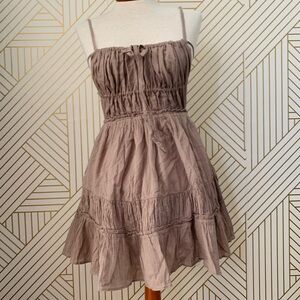 Free People Cotton Taking Sides Mini Dress A line  Strappy layered tiered XS